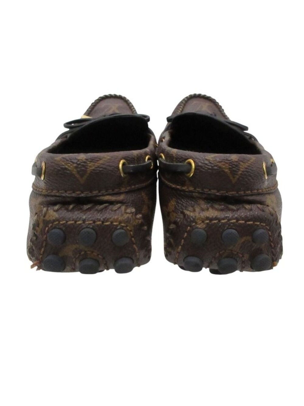 Louis Vuitton Moccasins Arizona Line Monogram Leather Ribbon Driving Shoes Flat - Picture 2 of 10